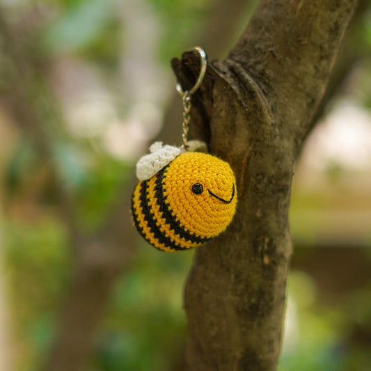 Handmade Crochet Keychain in Bee Shape