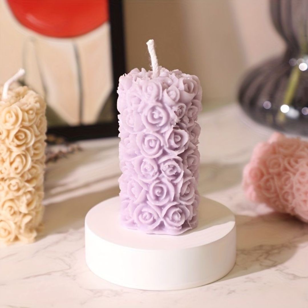 Rose Pillar scented Candle