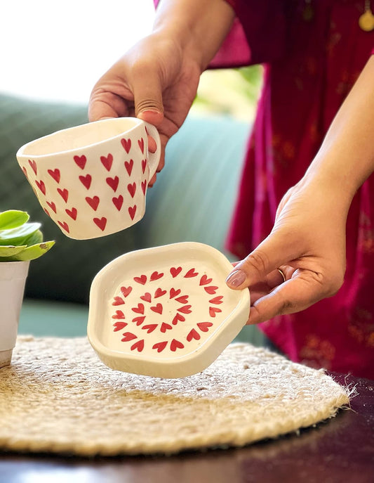 Heart Cup and Saucer