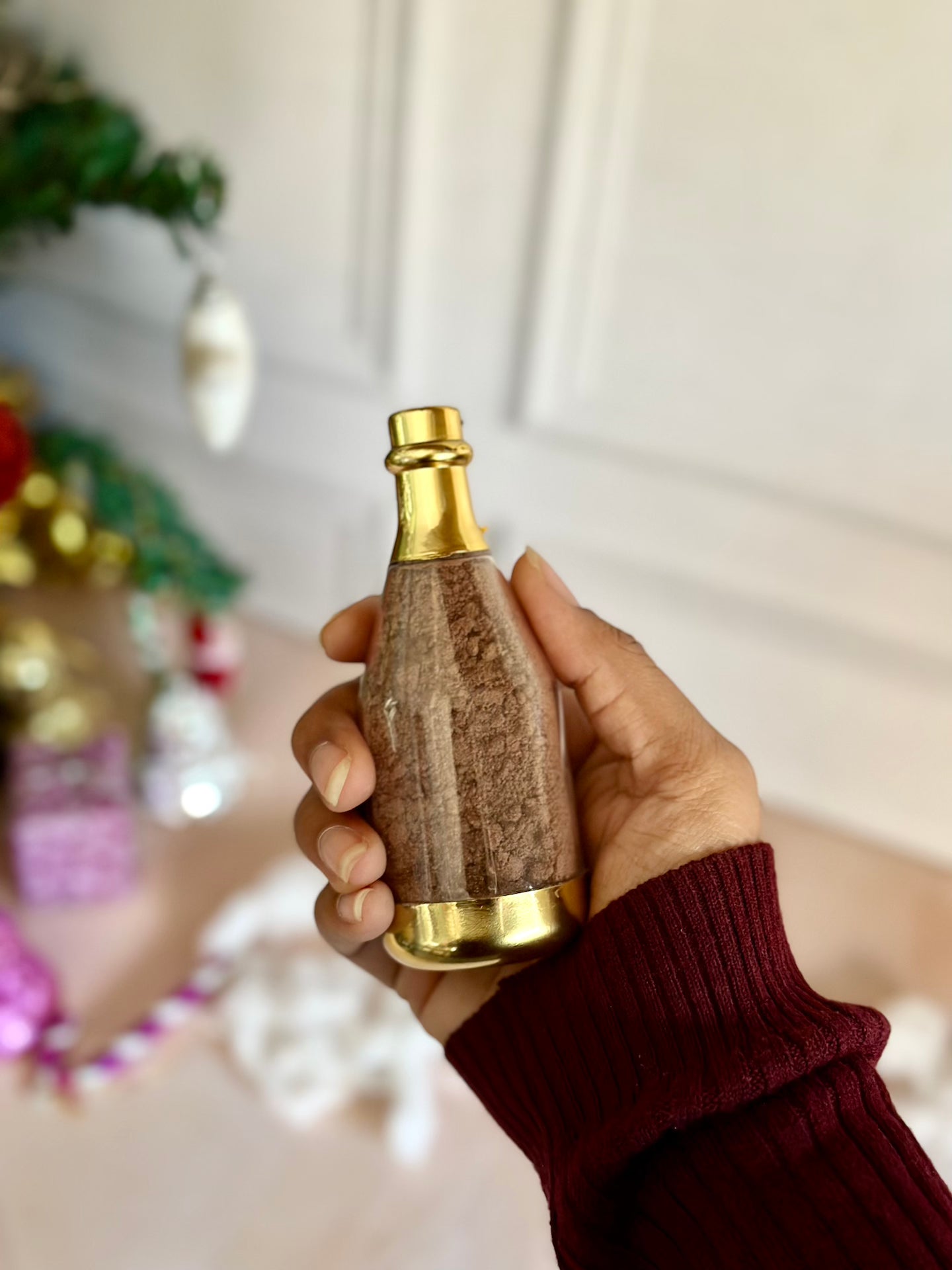 Hot Chocolate in Champagne Bottle