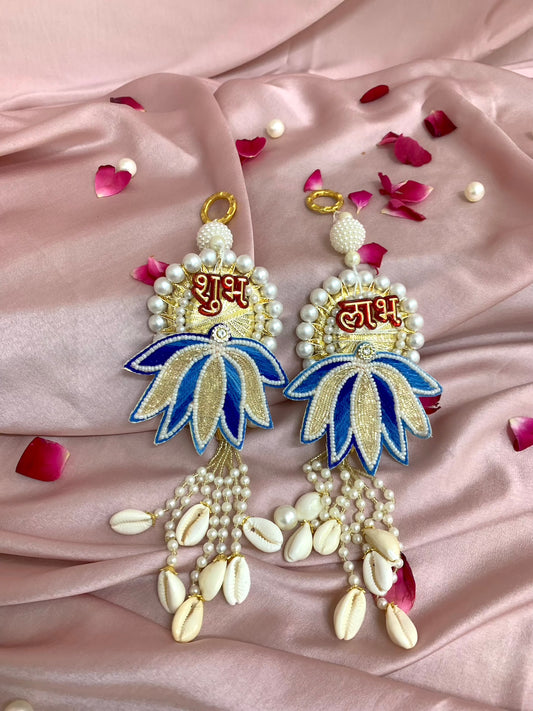 Shubh Labh Lotus Charm Pair Latkans