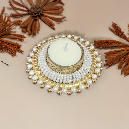 Opulent Pearl Candle Holder