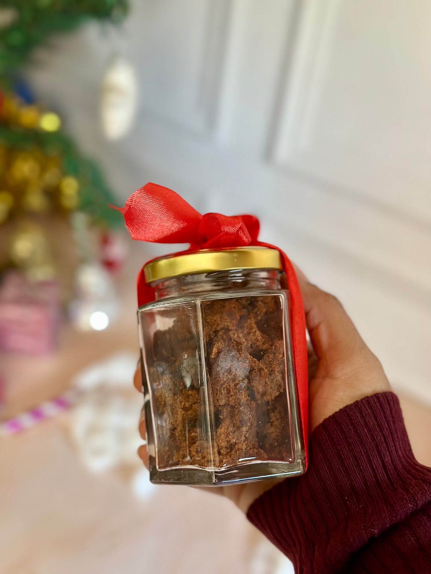 Plum Cake in Hexagon Jar