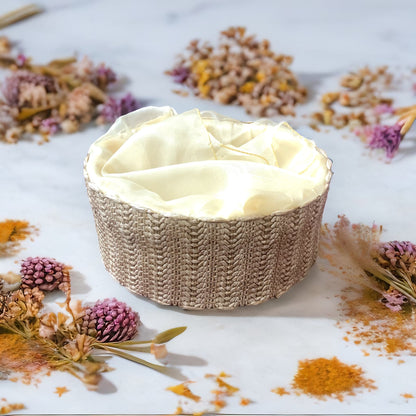 Round Textured Basket with Net